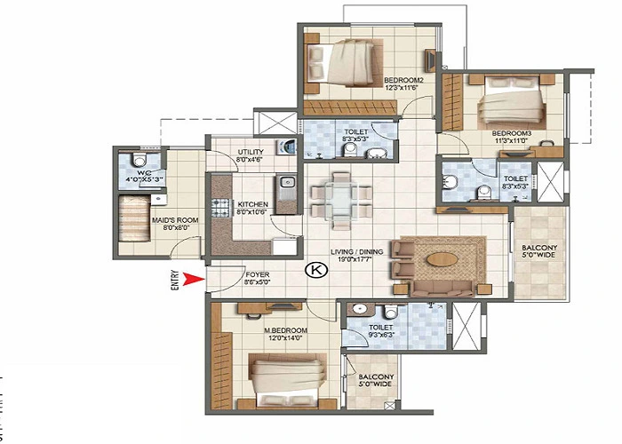 Prestige 3 BHK Apartments in KIADB Phase 2
