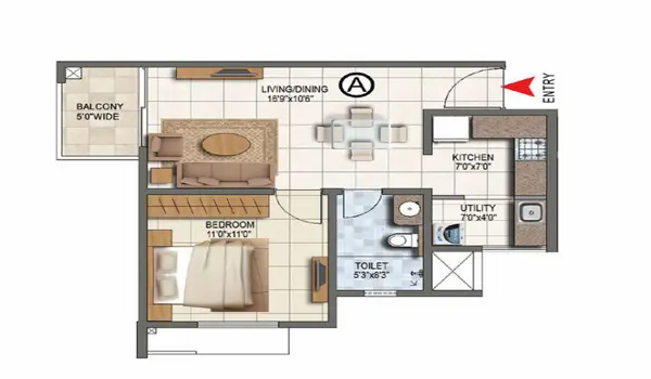Featured Image of Prestige Park Lane 1 BHK Apartment