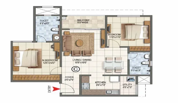 Featured Image of Prestige Park Lane 2 BHK Apartment
